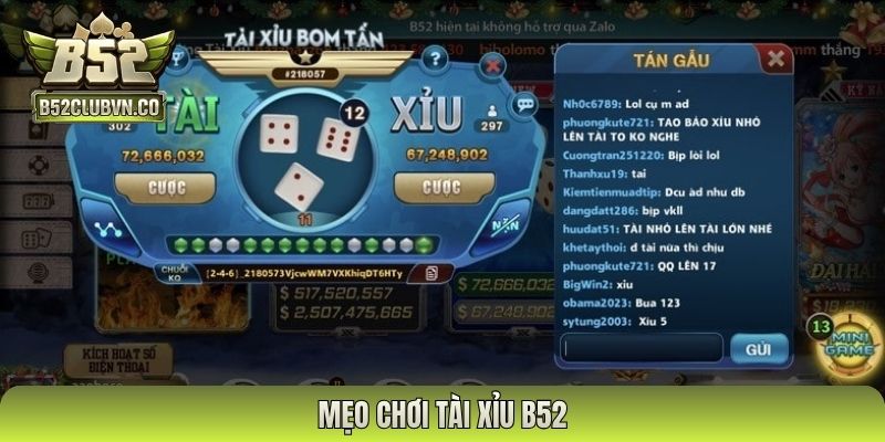 mẹo chơi tài xỉu B52